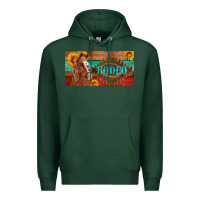 Sports Green aztec horse cactus and sunflowers license plate template Premium Hoodie - Artiststas
