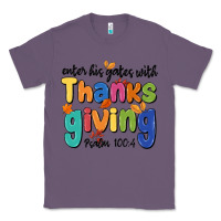 Lavender enter his gates with thanksgiving psalm 100 4 Classic Tee - MaliasSmallBusiness