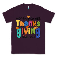 Plum enter his gates with thanksgiving psalm 100 4 Classic Tee - MaliasSmallBusiness