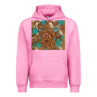 Fuchsia Pink highland cow turquoise gemstones western patterns Urban Hoodie - BarkalooDesign