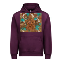 Mauve Wine highland cow turquoise gemstones western patterns Urban Hoodie - BarkalooDesign