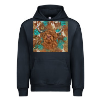 Navy highland cow turquoise gemstones western patterns Urban Hoodie - BarkalooDesign