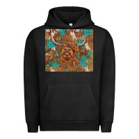 Pigment Black highland cow turquoise gemstones western patterns Urban Hoodie - BarkalooDesign