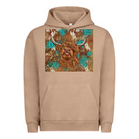 Pigment Burro highland cow turquoise gemstones western patterns Urban Hoodie - BarkalooDesign