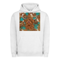 Pigment Lunar Rock highland cow turquoise gemstones western patterns Urban Hoodie - BarkalooDesign