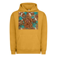 Pigment Peanut Butter highland cow turquoise gemstones western patterns Urban Hoodie - BarkalooDesign