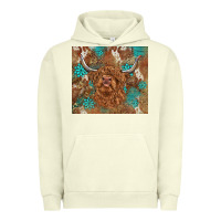Pigment Pistachio highland cow turquoise gemstones western patterns Urban Hoodie - BarkalooDesign