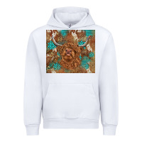 White highland cow turquoise gemstones western patterns Urban Hoodie - BarkalooDesign