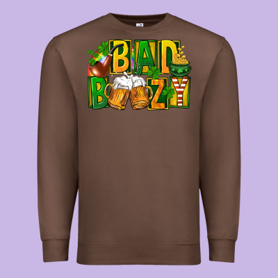 Bad Boozy St Patricks Premium Sweatshirt Designed By Fadigitalartstudio