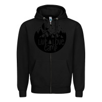 Black Live Love Camp Zipper Hoodie - Unal Design