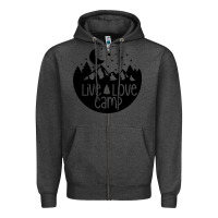 Charcoal Heather Live Love Camp Zipper Hoodie - Unal Design