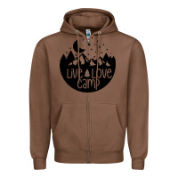 Chestnut Live Love Camp Zipper Hoodie - Unal Design