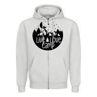 Dove Grey Live Love Camp Zipper Hoodie - Unal Design