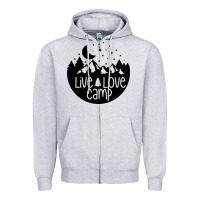 Heather Grey Live Love Camp Zipper Hoodie - Unal Design