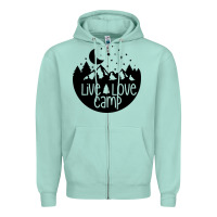 Seafoam Live Love Camp Zipper Hoodie - Unal Design