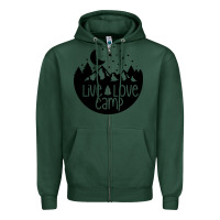 Sports Green Live Love Camp Zipper Hoodie - Unal Design