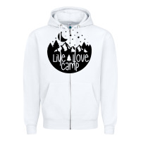 White Live Love Camp Zipper Hoodie - Unal Design