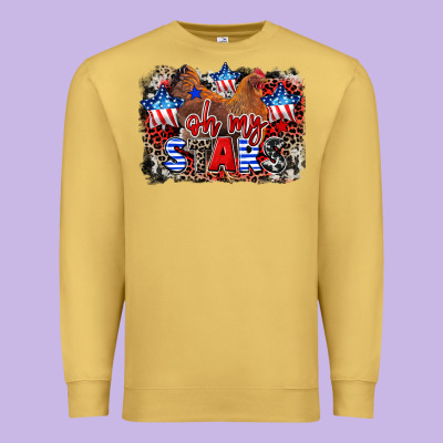 Oh My Stars Chicken 4th Of July Premium Sweatshirt Designed By Cowgirlartshop