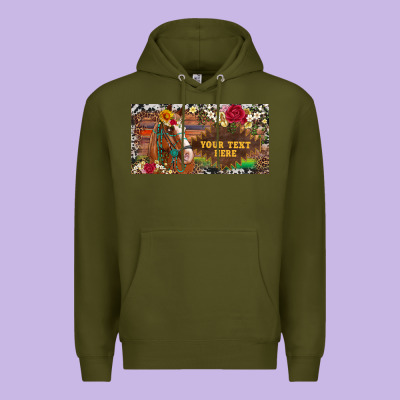 (preview)western Turquoise Gemstone Horse Cowhide Leopard Floral Backg Premium Hoodie Designed By Artiststas