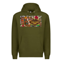 Army Green (preview)western turquoise gemstone horse cowhide leopard floral backg Premium Hoodie - Artiststas