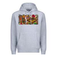 Heather Grey (preview)western turquoise gemstone horse cowhide leopard floral backg Premium Hoodie - Artiststas