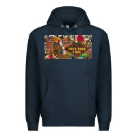 Navy (preview)western turquoise gemstone horse cowhide leopard floral backg Premium Hoodie - Artiststas