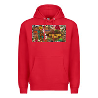 Red (preview)western turquoise gemstone horse cowhide leopard floral backg Premium Hoodie - Artiststas