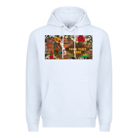 White (preview)western turquoise gemstone horse cowhide leopard floral backg Premium Hoodie - Artiststas