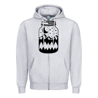 Heather Grey View jar Zipper Hoodie - Unal Design