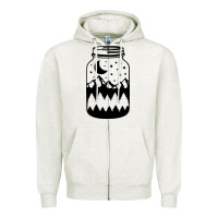 Oatmeal Heather View jar Zipper Hoodie - Unal Design