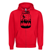 Red View jar Zipper Hoodie - Unal Design