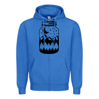 True Royal View jar Zipper Hoodie - Unal Design