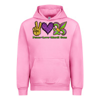 Fuchsia Pink peace love mardi gras Urban Hoodie - Jasminsmagicworld