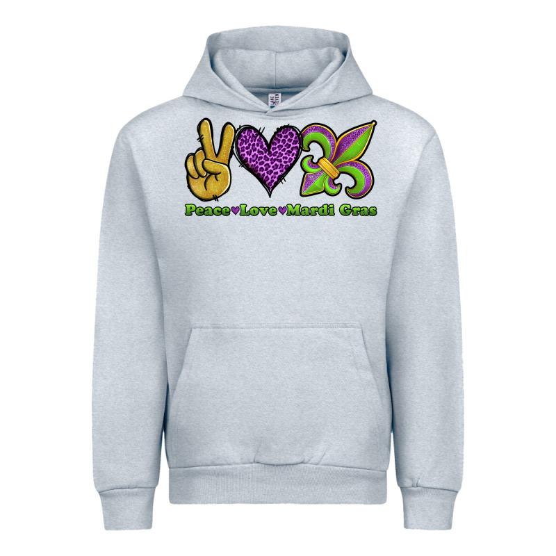 Peace Love Mardi Gras Urban Hoodie by Jasminsmagicworld | Teevron