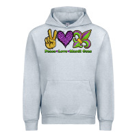 Heather Grey peace love mardi gras Urban Hoodie - Jasminsmagicworld