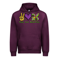 Mauve Wine peace love mardi gras Urban Hoodie - Jasminsmagicworld