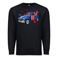 Black 4th of July American flag truck Premium Sweatshirt - Neo Western