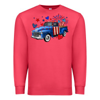 Cardinal 4th of July American flag truck Premium Sweatshirt - Neo Western