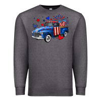 Charcoal Heather 4th of July American flag truck Premium Sweatshirt - Neo Western