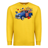 Lemon 4th of July American flag truck Premium Sweatshirt - Neo Western