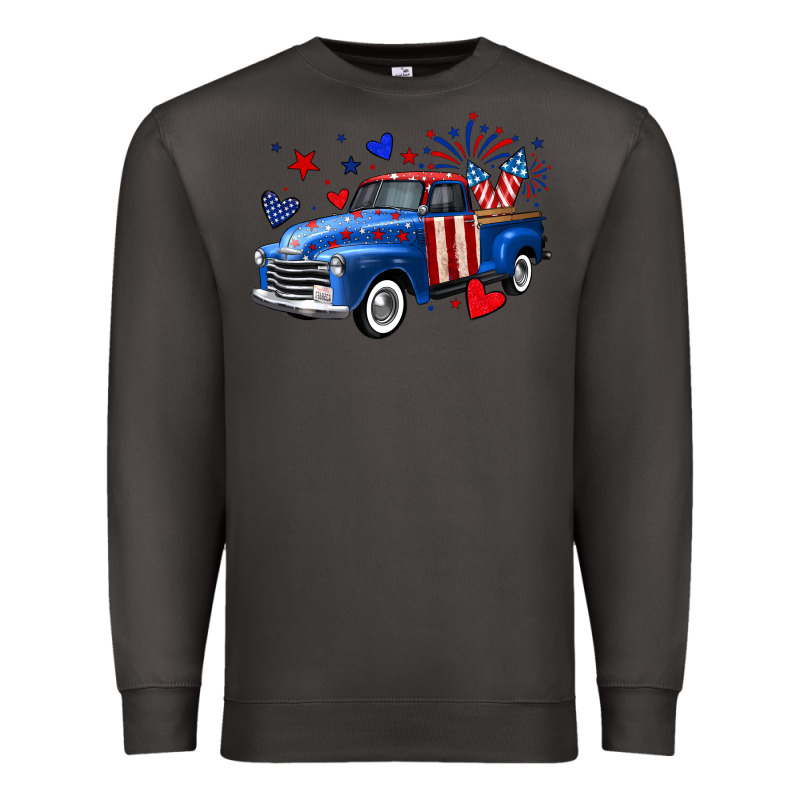 4th Of July American Flag Truck Premium Sweatshirt by Neo Western | Teevron