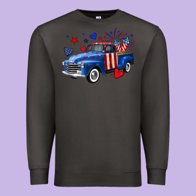 4th Of July American Flag Truck Premium Sweatshirt Designed By Neo Western