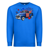 True Royal 4th of July American flag truck Premium Sweatshirt - Neo Western