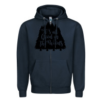Navy its all good in the woods Zipper Hoodie - Unal Design