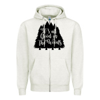 Oatmeal Heather its all good in the woods Zipper Hoodie - Unal Design