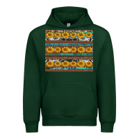 Foreset Green sunflowers leopard cowhide turquoise Urban Hoodie - BarkalooDesign