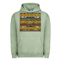 Pigment Oil Green sunflowers leopard cowhide turquoise Urban Hoodie - BarkalooDesign