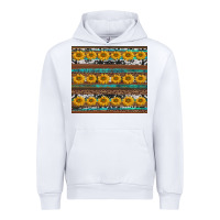 White sunflowers leopard cowhide turquoise Urban Hoodie - BarkalooDesign