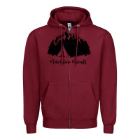 Burgundy Adventure Camping Zipper Hoodie - Unal Design