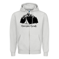 Dove Grey Adventure Camping Zipper Hoodie - Unal Design